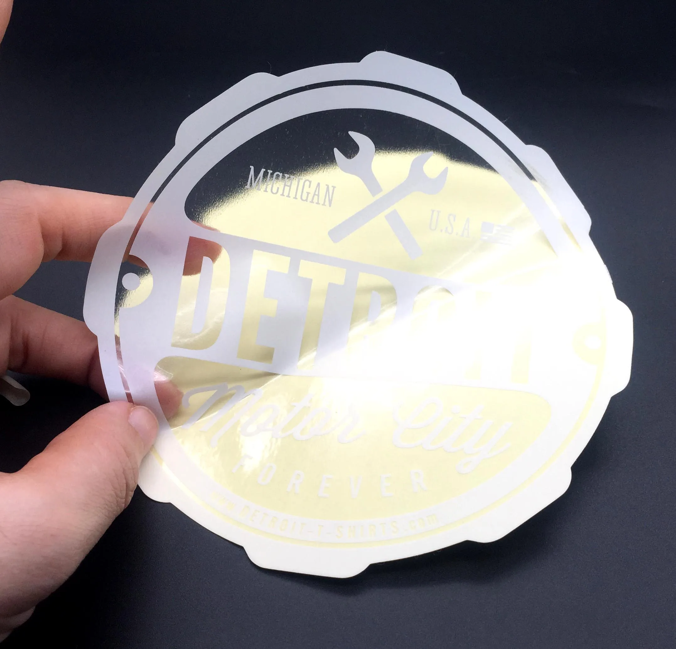 Mirror Working Hours Clear Vinyl Sticker