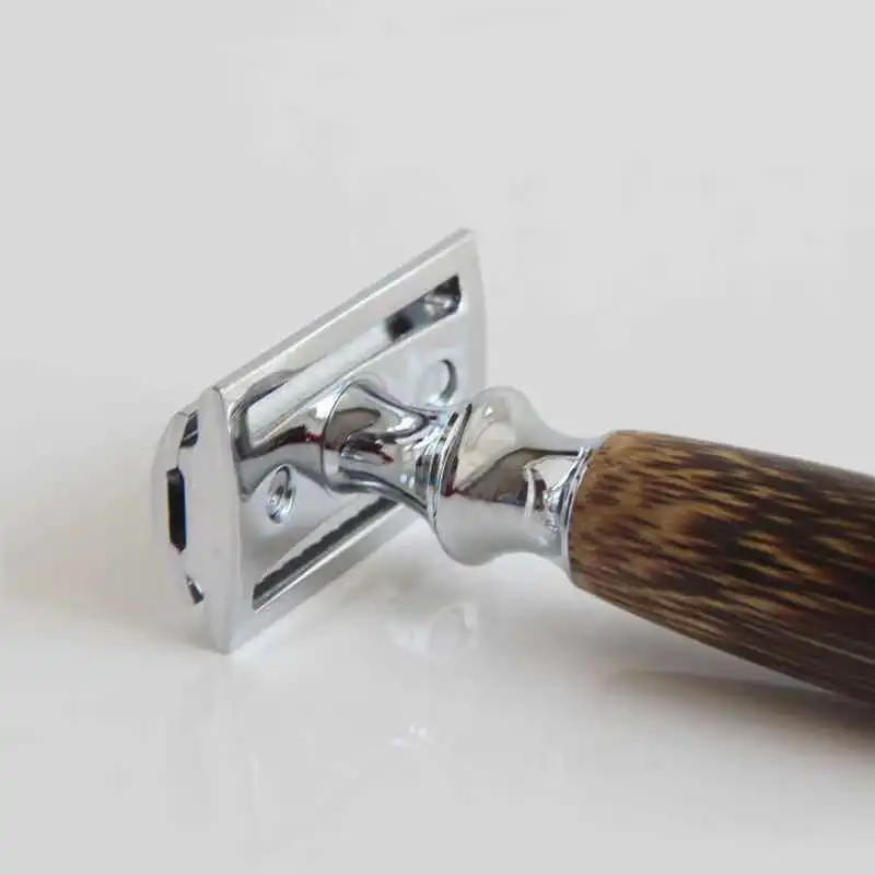High Quality Classic Handmade Custom Logo Natural Eco Friendly Bamboo Safety Razor Handle for Birthday Gift