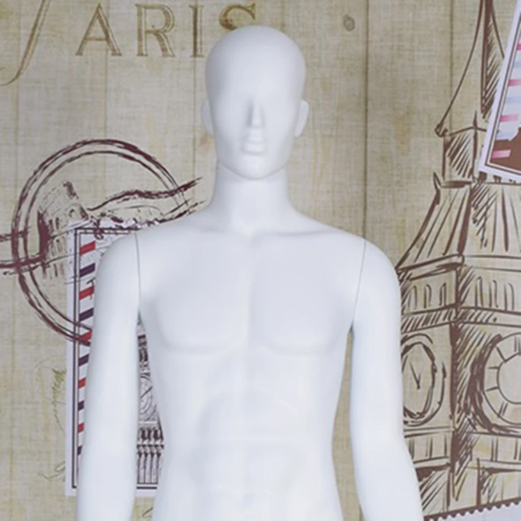 Fashion Full Body Plastic Clothing Dummy Model White Ghost Stores Handsome Male Mannequins
