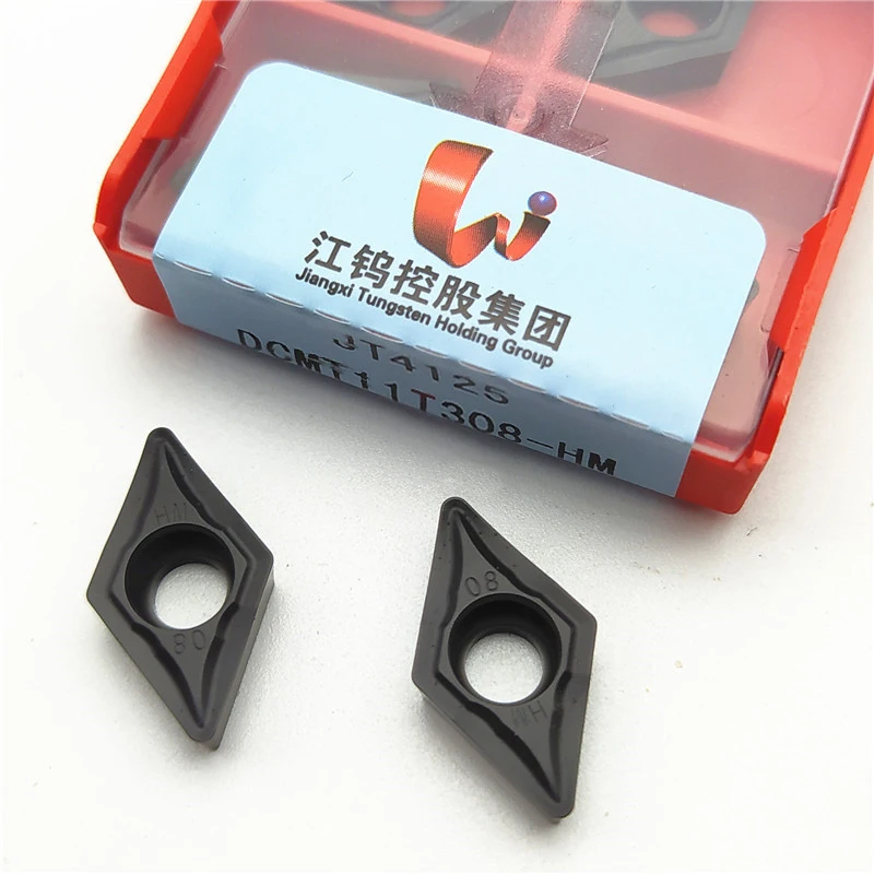 Tungsten Holding Jiangwu DCMT 11T304 11T308-HM JT4125 CNC lathe blade for steel parts External turning tool bar Cutting edge