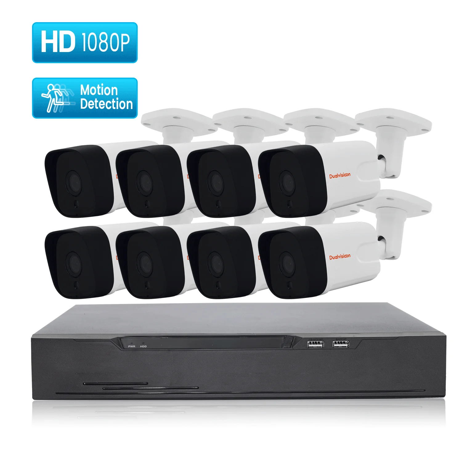 Remote view 8ch smart home security camera system outdoor waterproof camera set 8 channels hd ip POE cctv surveillance nvr kit