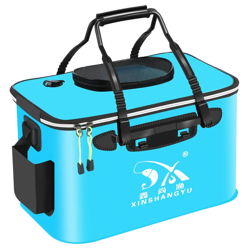 Wholesale Live Fish Protection Container Multi-Functional Bait Bucket Outdoor Camping EVA Fishing Bag Folding Fishing Bucket