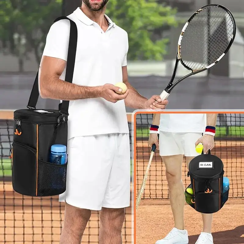 Multiple Pockets and Portable Shoulder Strap Baseball & Lacrosse Ball Bag Tennis Ball Bag with Sturdy Bottom