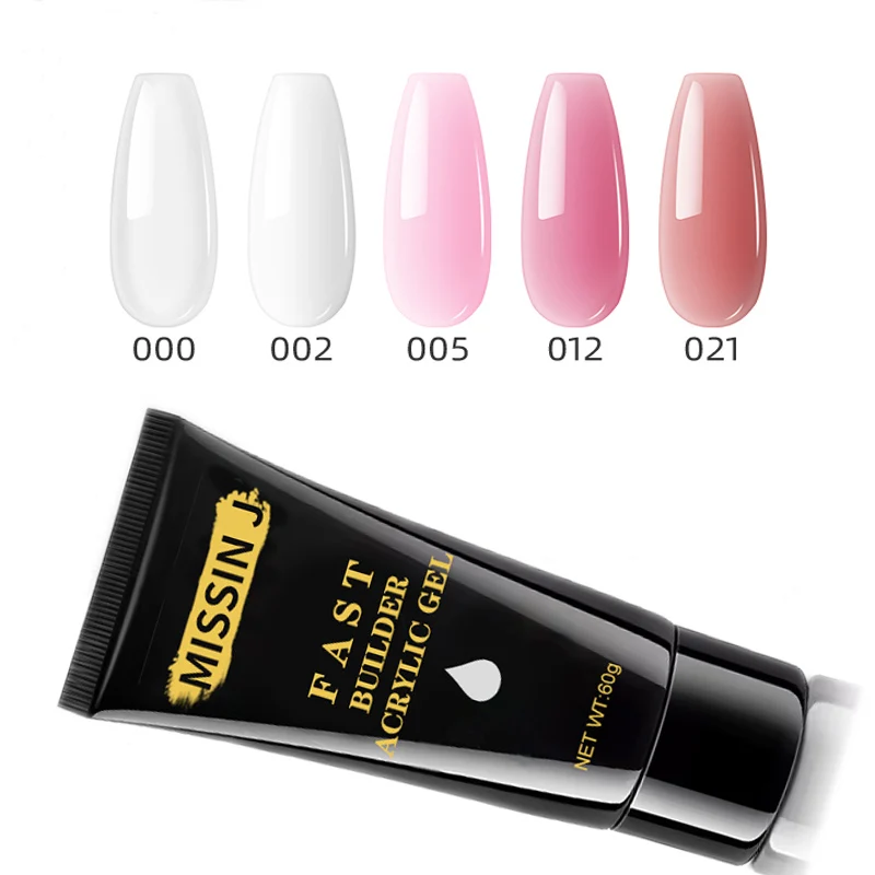 60g Poly Polish Gel Wholesale Organic Soak To Off Uv Extension Poly Acrylic Gel Professional In Tubes For Nails OEM