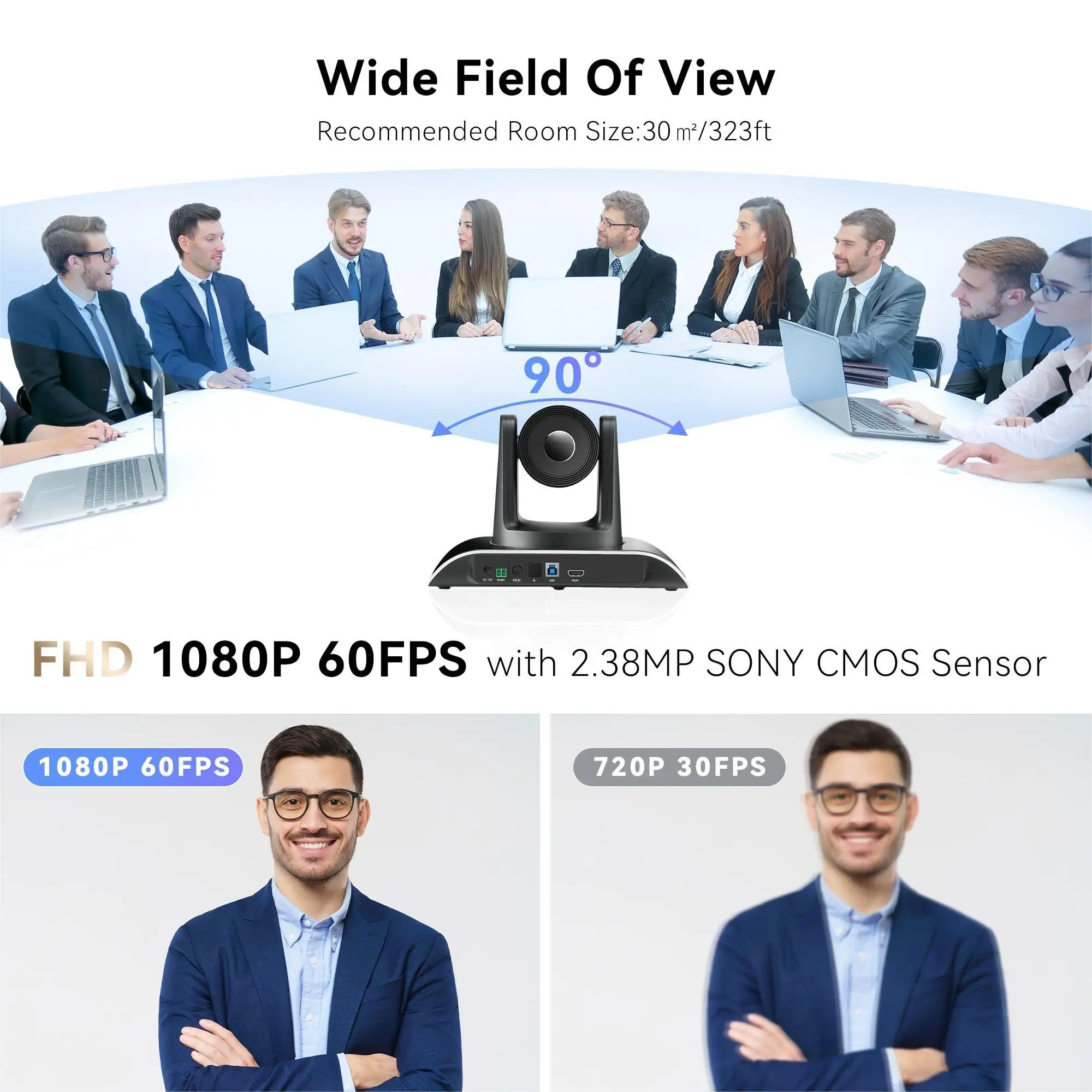 1080P PTZ Конференц-Камера 12X оптический зум высокое качество изображения для онлайн-трансляции лекций в церкви