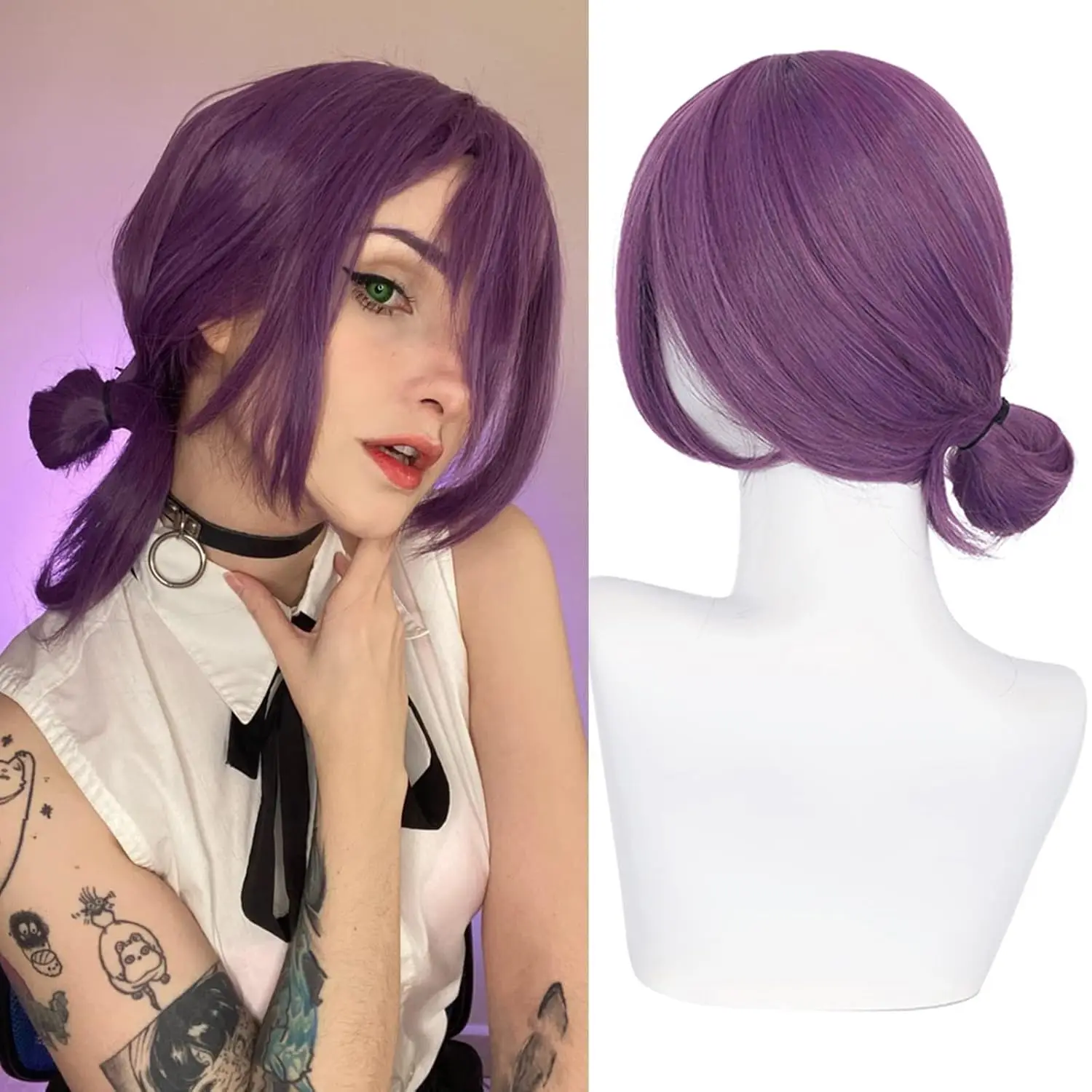 FH  halloween costume wigs high quality premium fiber cosplay synthetic wig anime purple wigs for girls women