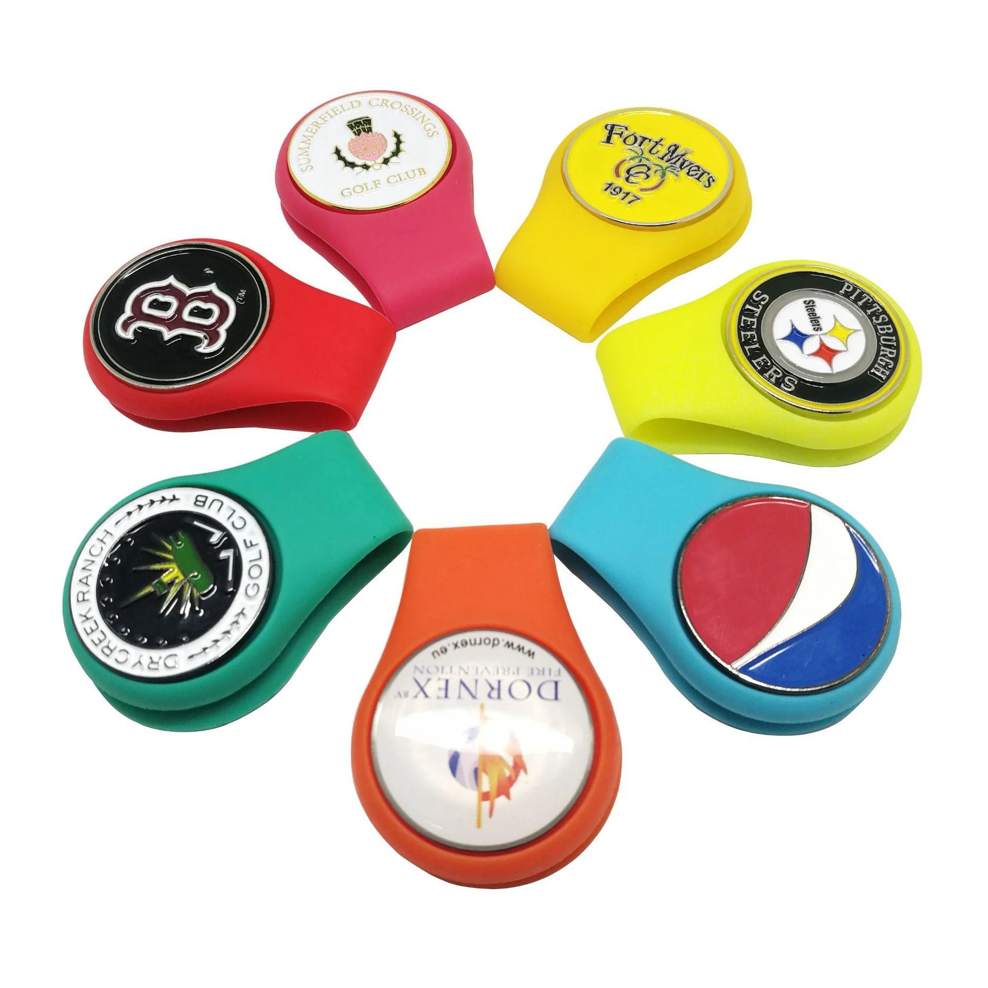 Factory price Strong magnet golf Hat clips customized Silicone golf hat clip with magnetic Custom Logo ball marker