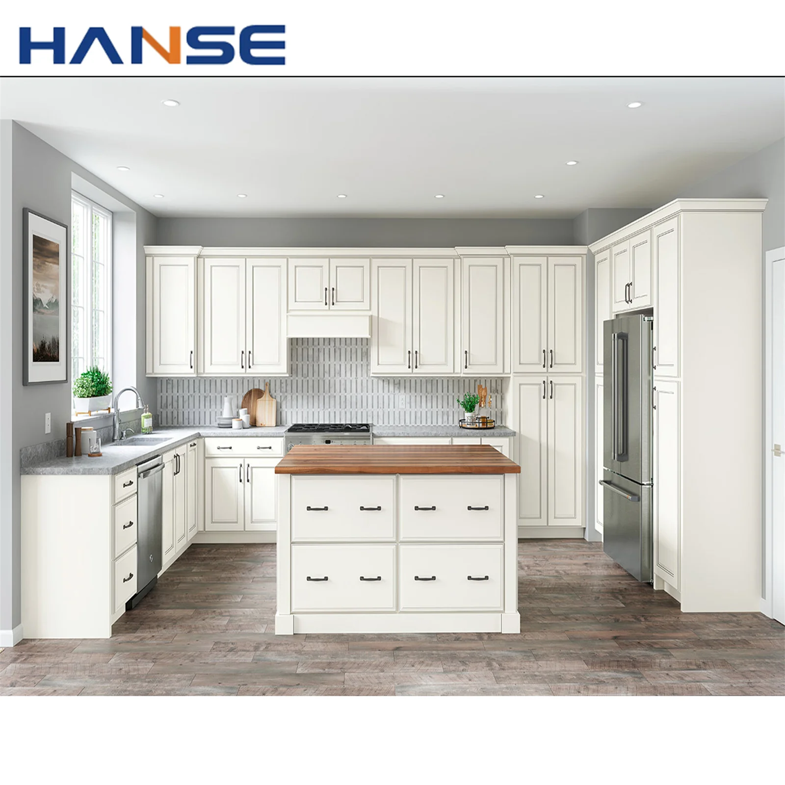 Ready Made Full Set Solid Wood Cabinet Furniture American Shaker Modern Solid Wood Kitchen Cabinets Kitchen Furniture