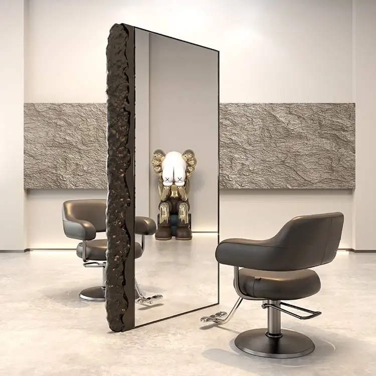Customization Barber Shop Full Length Dimmer Light Hairdressing  Mirror Floor-to-ceiling Double-side Hair-cutting mirrors