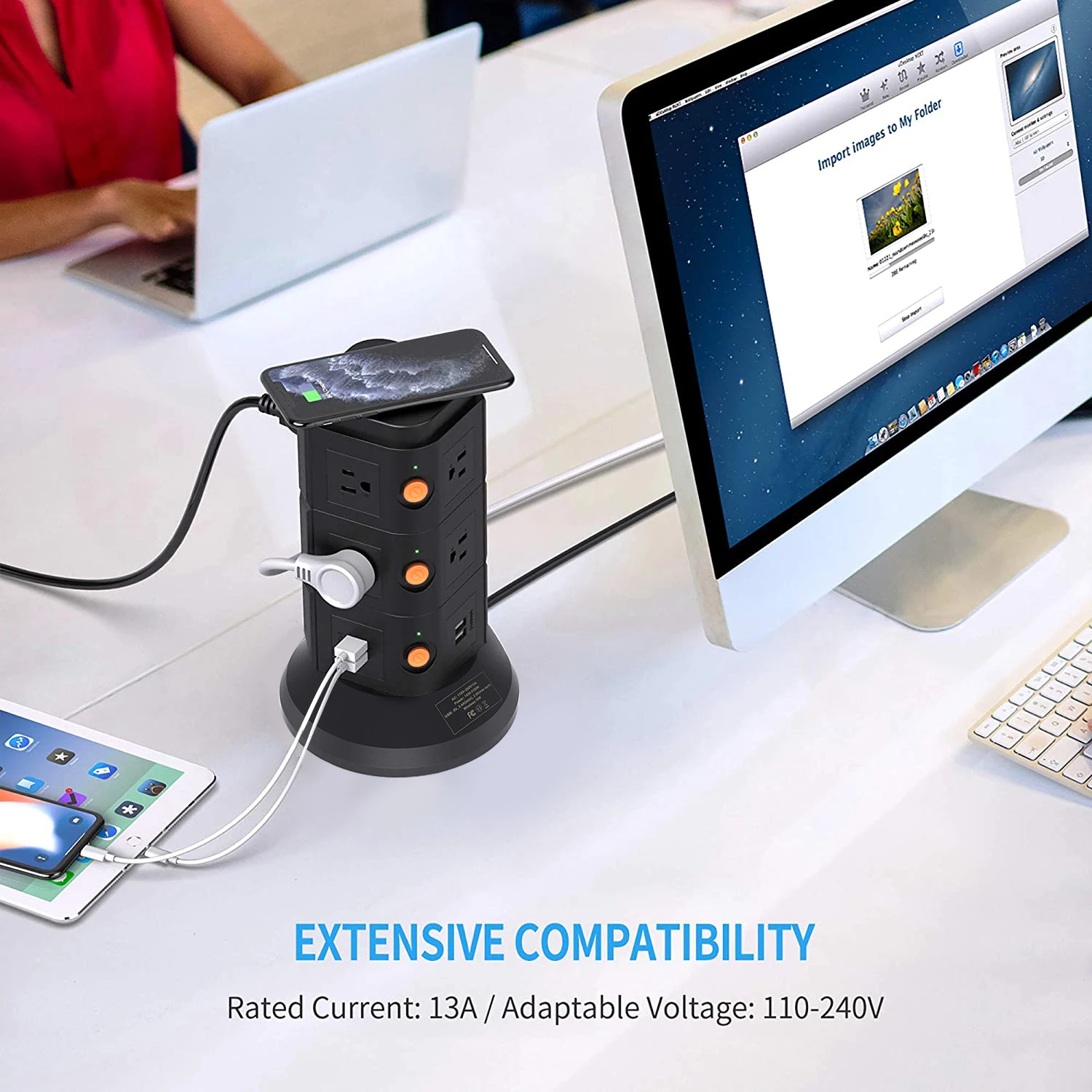  Американский удлинитель на 10 розеток 4 Usb-порта 3 в 1 беспроводное зарядное устройство стабилизатор напряжения сетевой фильтр с индивидуальным
