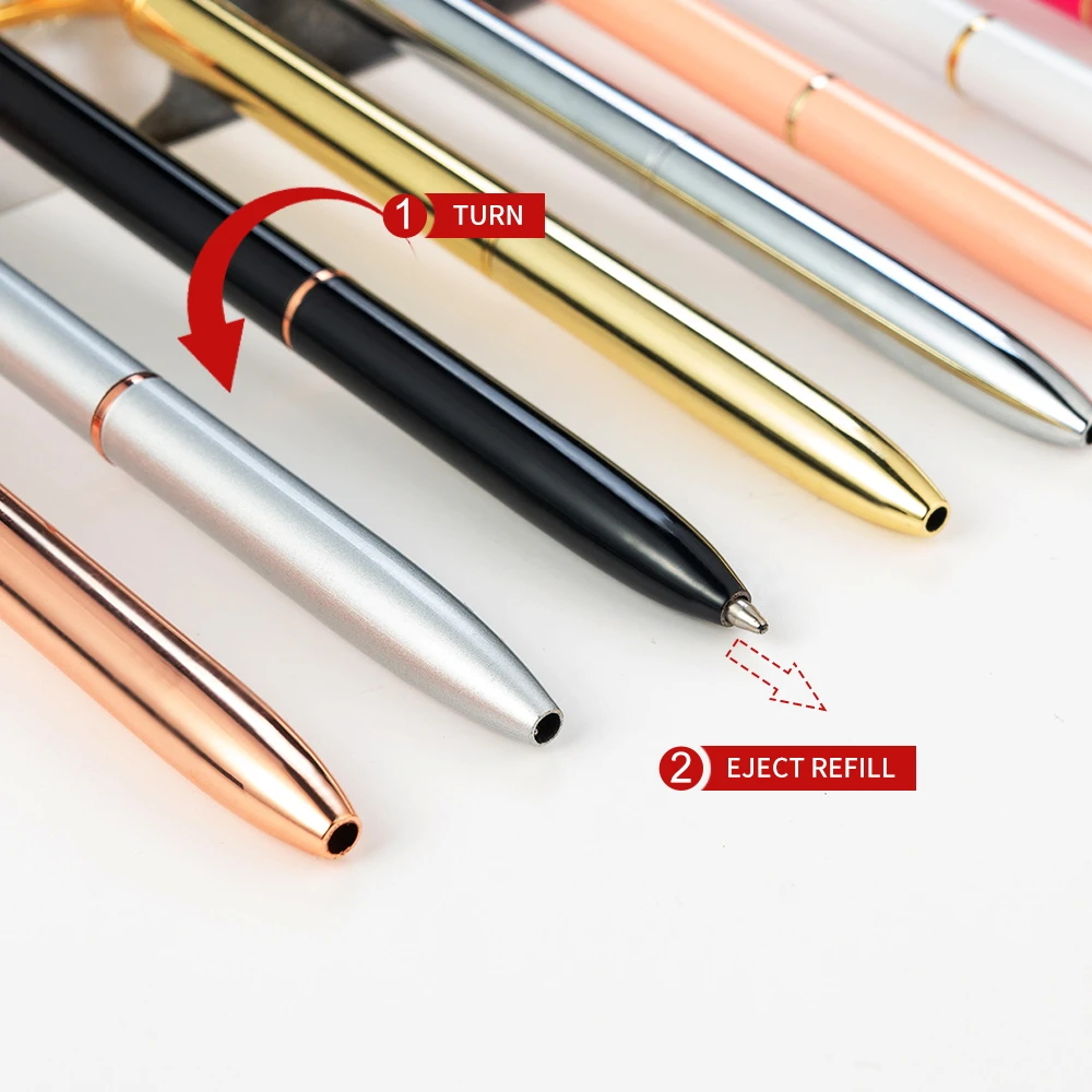 Office School Supplies Big Crystal Diamond Ballpoint Pen Metal Smooth Creative for Woman Girls