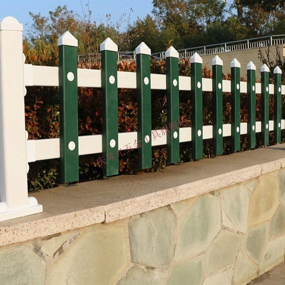 Security PVC Fence Panels with Wood/Metal Frame for Home Farming Yards Featuring Guardrails Trellis Fence Post Caps