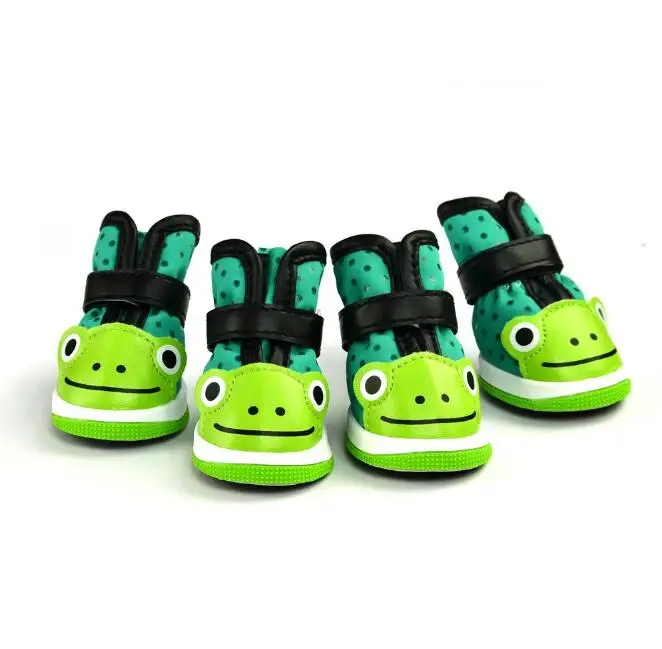 Winter Warm Cute Frog Dog Booties Dog Shoes for Small Dog PU