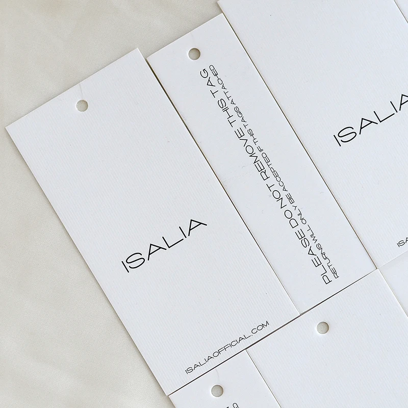 custom made luxury thick paper garment hangtag sustainable swing hang tag rope clothing accessories price tag