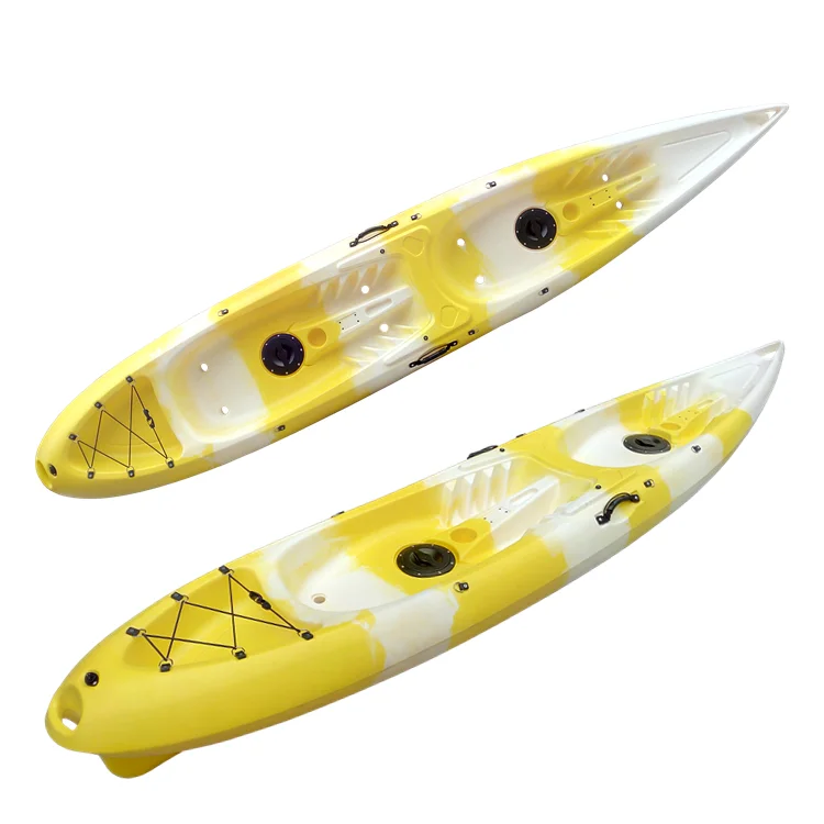 Manufacturers 2 Persons Recreational Kayak 12.8ft LLDPE Travel Canoe Sit On Top Fishing Kayak