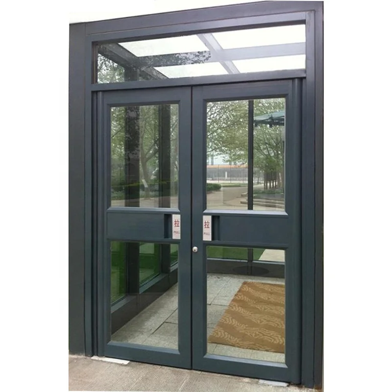 Aluminum exterior double entrance doors double front swing entry doors aluminium leaf glass door