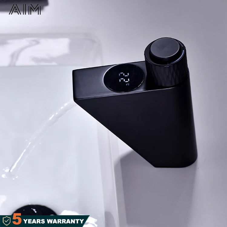 Выключатель с одним отверстием, водоэлектрический кран из латуни для ванной комнаты с цифровым дисплеем и функцией запоминания температуры