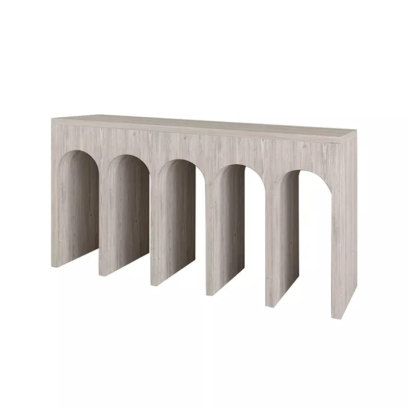 Luxury Nordic Style Modern Side Table Console Hallway Contemporary Natural Wood Rectangular Narrow Living Room Console Table
