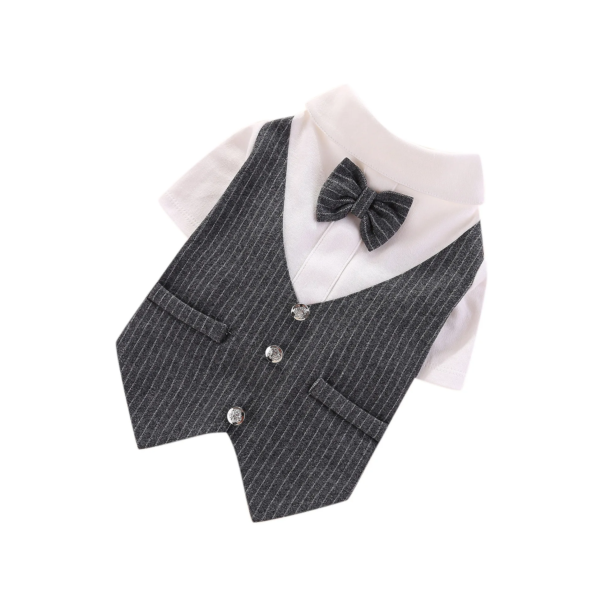 Fashion Gentleman Dog clothing Wedding Dress Formal shirt bow tie tuxedo Pet clothing set suitable for dogs