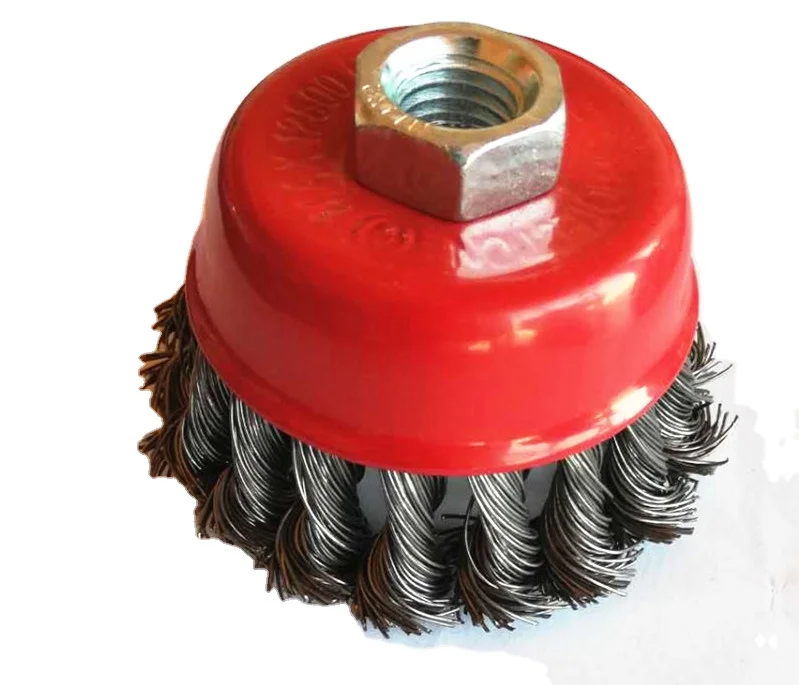 Factory price Cup Twist knot wire brush for industry angle grinder hand power tools Steel Brushes remove rusting