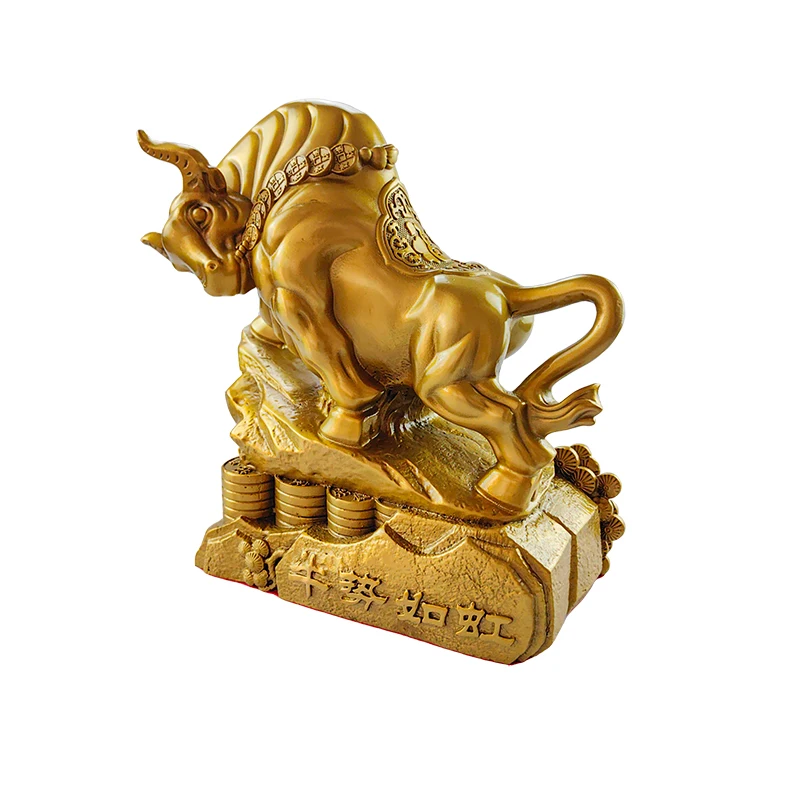 Customize Chinese 12 zodiac brass art table top decoration home decor metal gold copper ox ornament