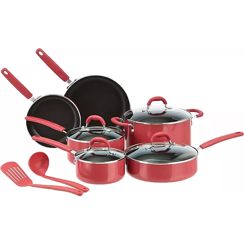 12pcs pressed aluminum nonstick cookware sets pots and pans with nonstick coating