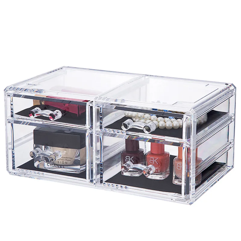 Clear drawer storage box makeup organizer box acrylic desktop organizer drawer stack in combination storage