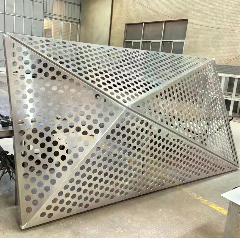 Creative idea super market external 3D wall building facade perforated aluminium facade