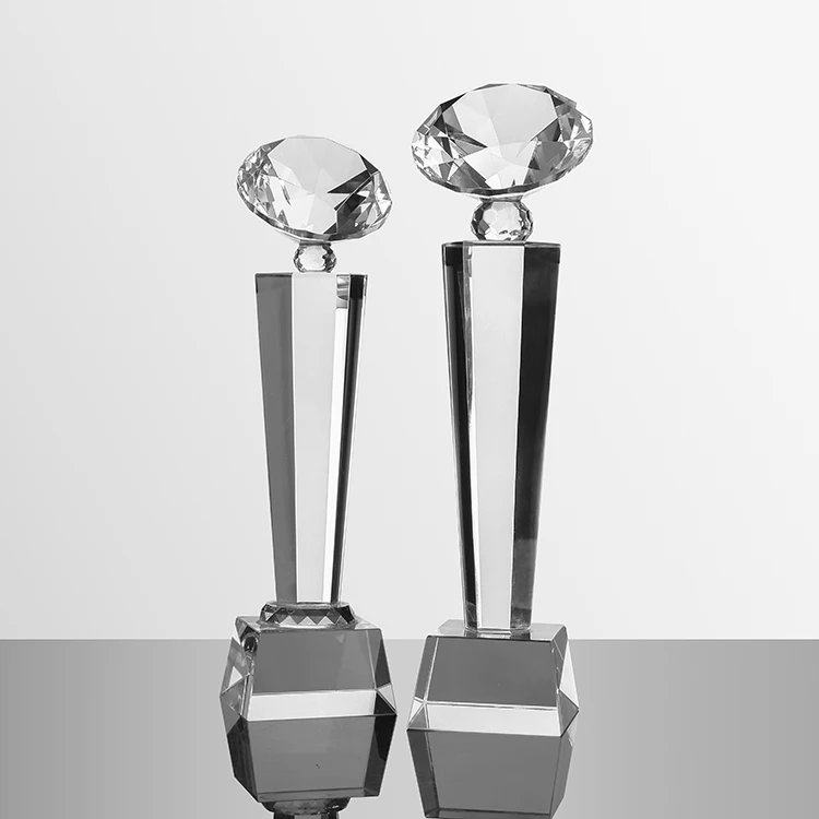 Индивидуальный хрустальный трофей в форме алмаза деловой сувенир подарок с гравировкой логотипа