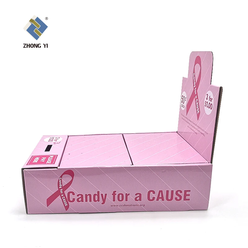 Custom Design Candy Display Boxes Cardboard Honor Donation Charity Box