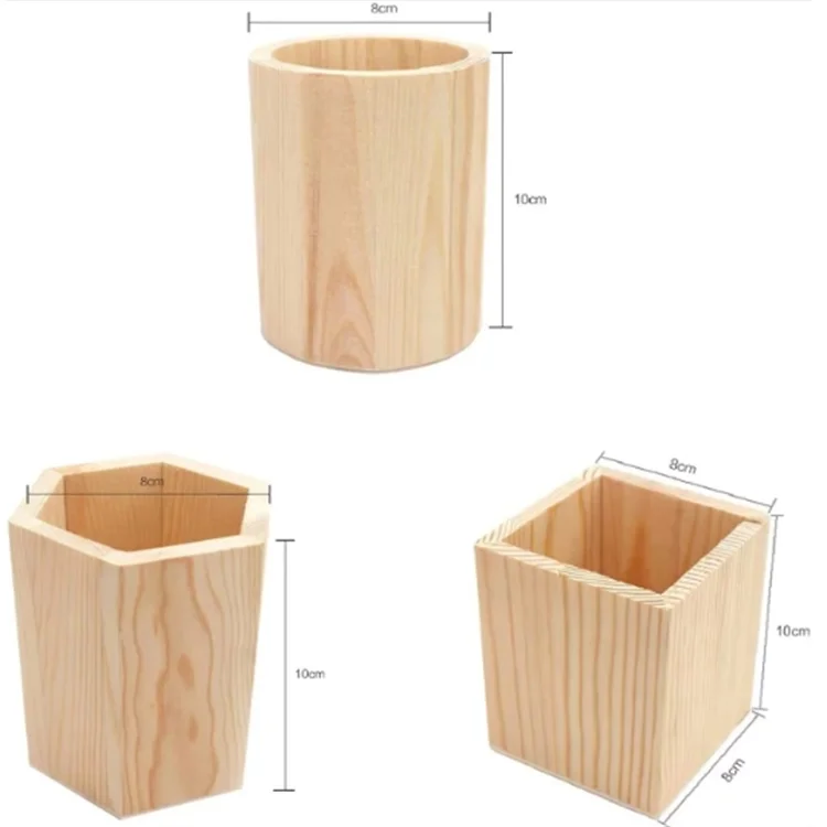 SLT New Best Selling Custom Multiple Shapes Wooden Pen Pencil Stand