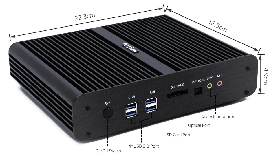 Cheap Mini Computer Fanless 2HD Display Computadora Escner Core I7 5500U Barebone Industrial PC