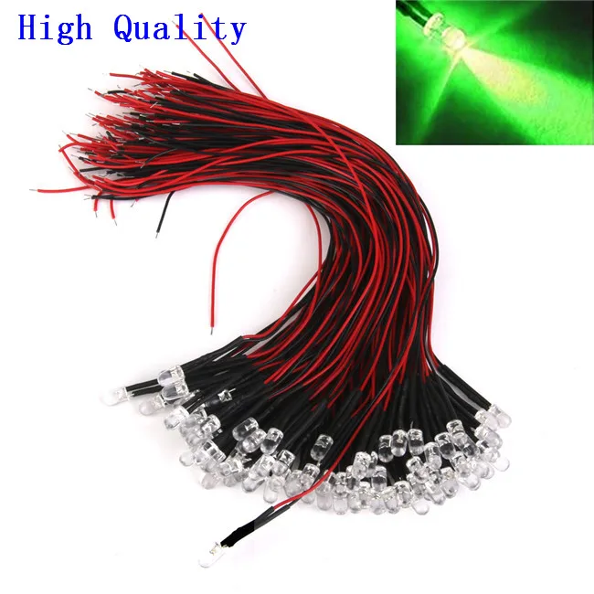 110 В 220 ИК УФ кабель Предварительно проводной светодиод желтый прозрачный 24 в 1 8 мм