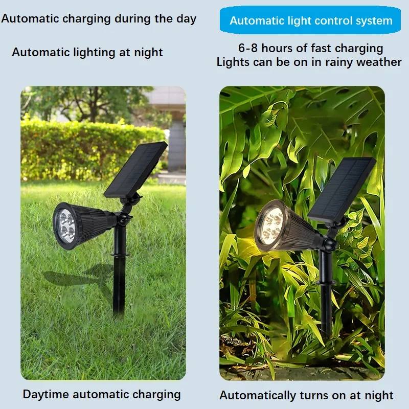 9 LED Solar Garden Landscape Wall mounted Lamp Lawn Lights color changing waterproof ip65 landscape lighting for garden