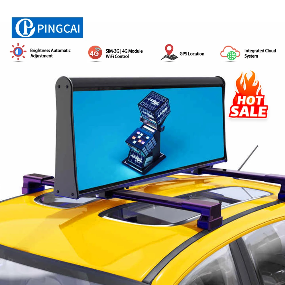 Pingcai отличное качество P2.5 P3 P5 двухсторонний высокояркий водонепроницаемый такси/Автомобильный светодиодный дисплей с управлением Wi-Fi