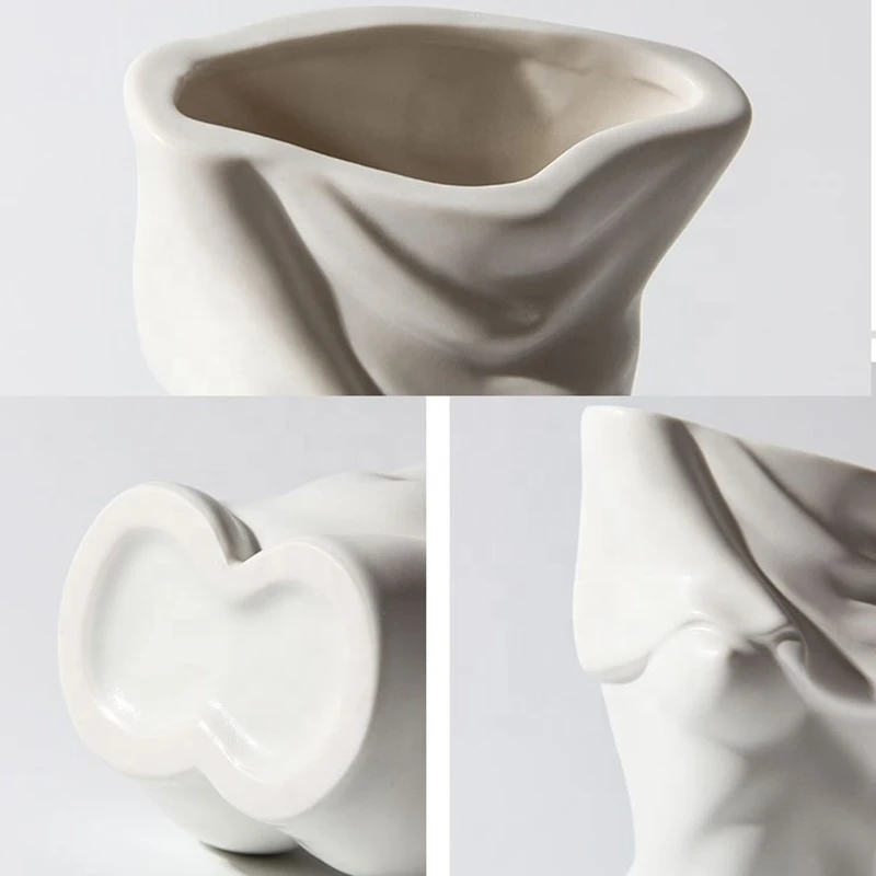 OEM DOM Female Body Floreros Chinese Ceramic Butt Vase mariage  Matte Women Flower Vase