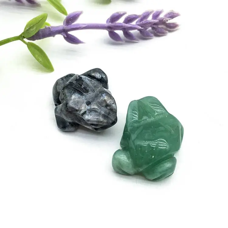Wholesale Natural crystal mini carving Hand Made clear quartz frog heading crystal mini animals for home decoration and Sale