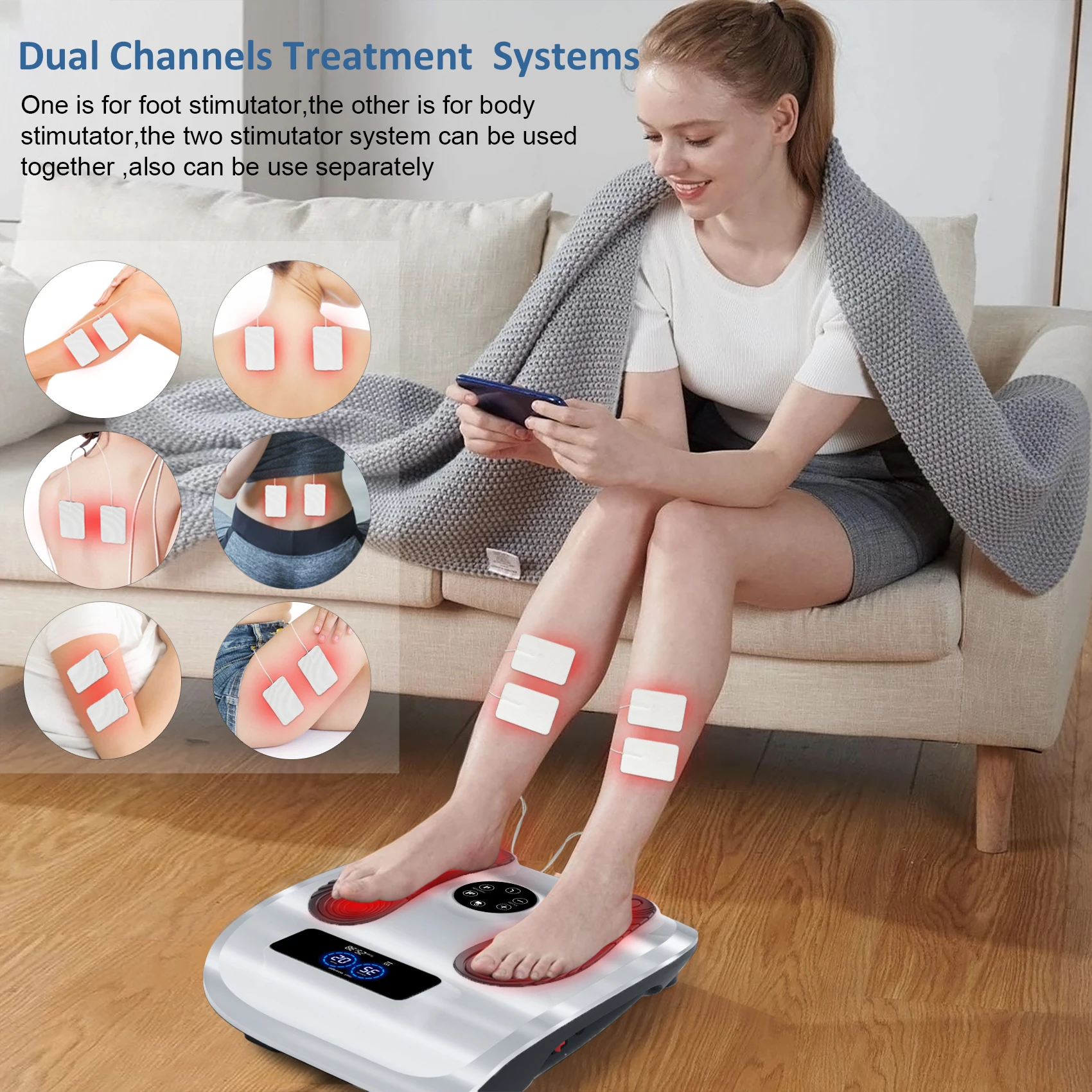 Foot and Body Pain Relife TENS EMS Massager Blood Circulation EMS Foot Massager