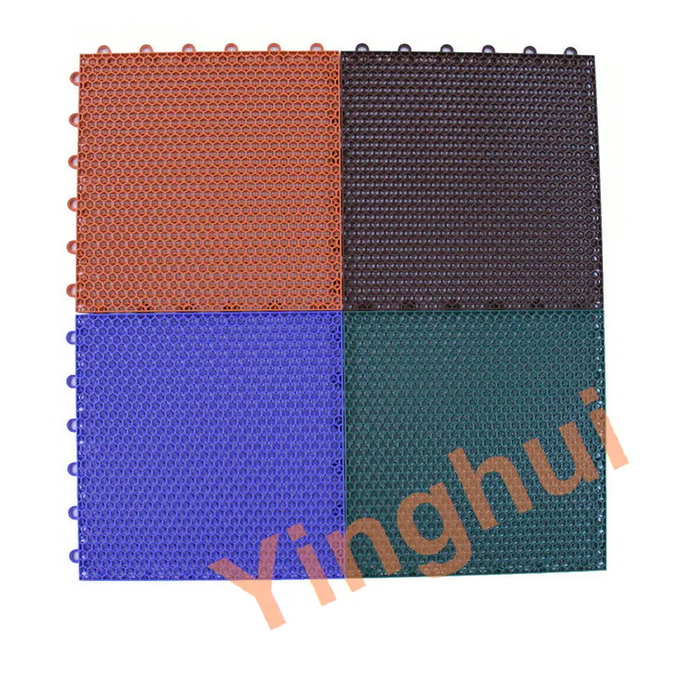 O-01 30x30 basketball court plastic grid tiles Outdoor sports flooring