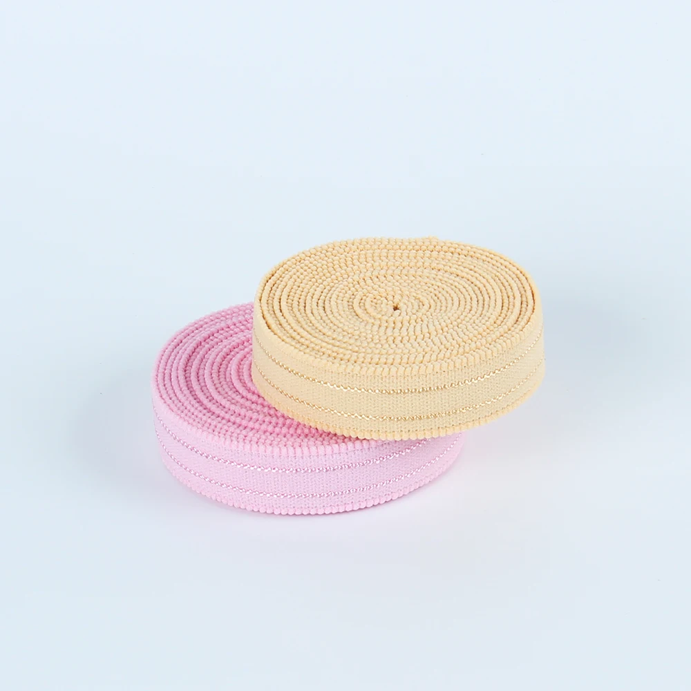 Eco-Friendly Polyester Latex Yarn Webbing Bra Strap Shoulder elastic for underwear accessories