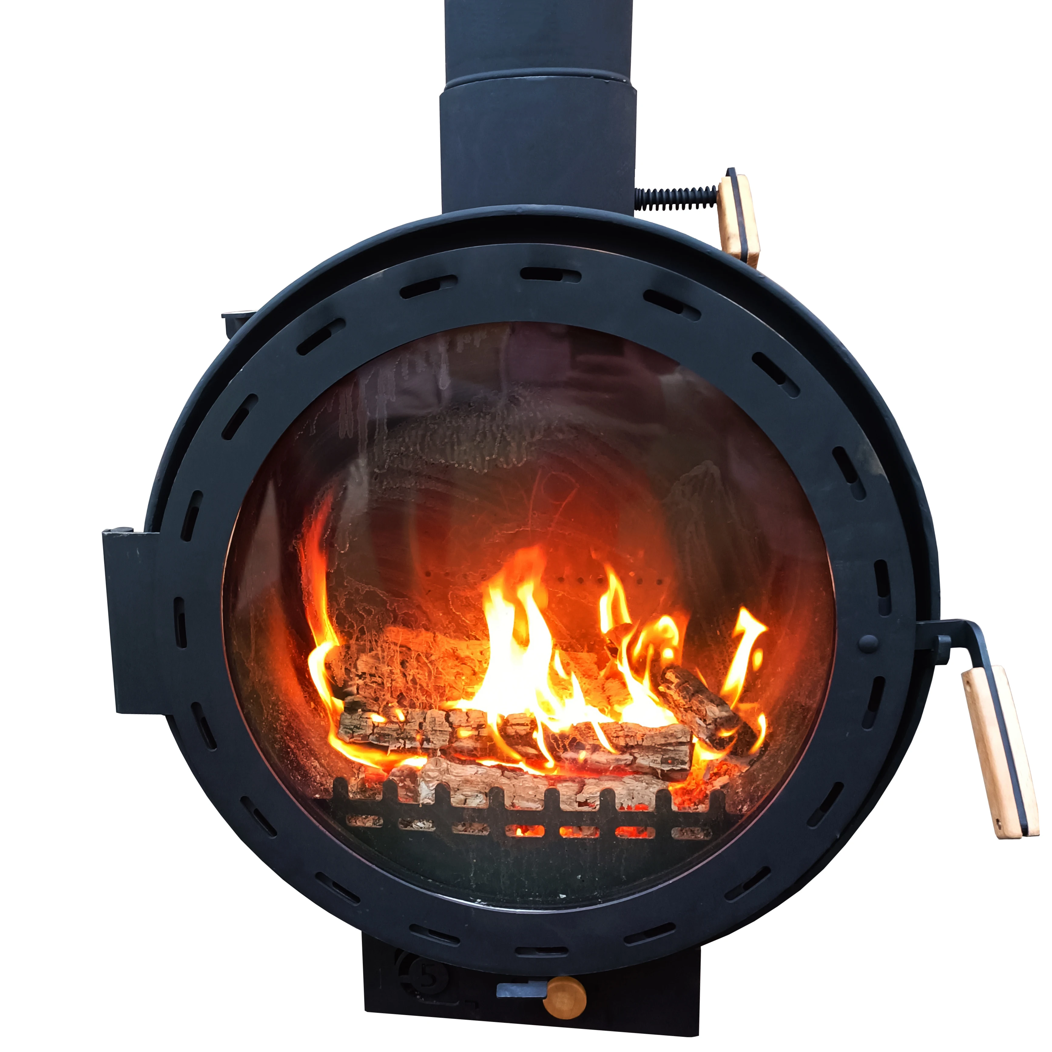 Smokeless round wood burning  fireplace free standing hanging fireplace