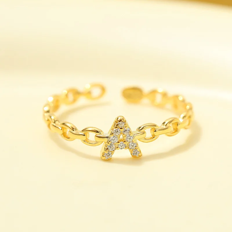 New Tide S925 Silver Skeleton Letters Diamond Ring Elevate Your Style with Simple Niche Design Index Finger Ring for Women