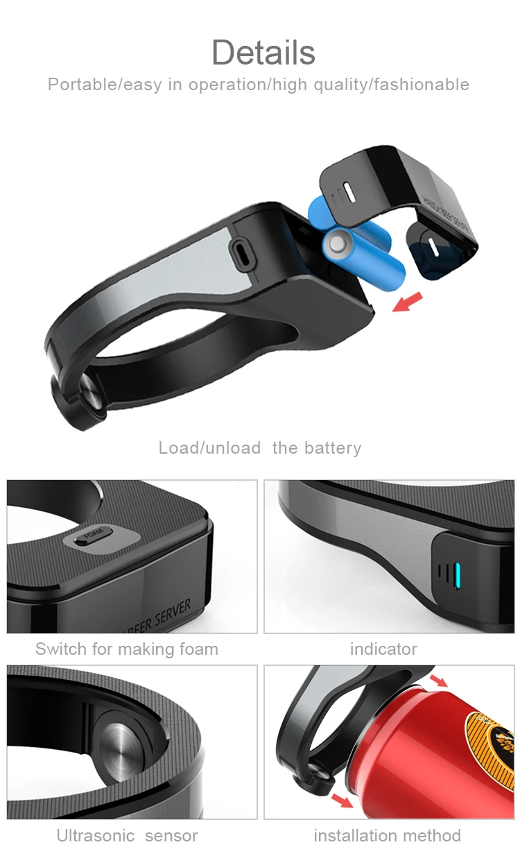 Electric Ultrasonic Mini Bar Accessories Home Party Beer Tower Dispenser Draft Beer Machine