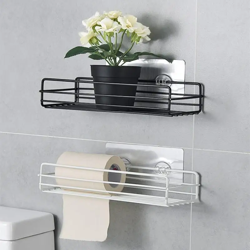 Wall Mounting Corner Iron Metal Kitchen Bathroom Organizer Shelves Rack  for Wall Mounted No Drilling Shower Caddy Storage