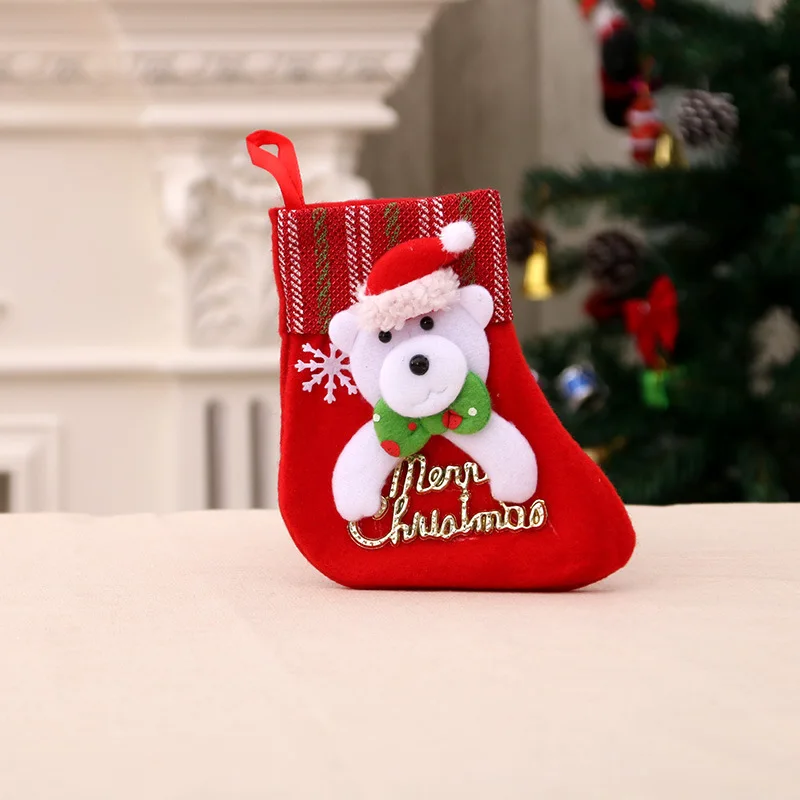 Christmas stockings Christmas gift bags various small size socks pendant decorations
