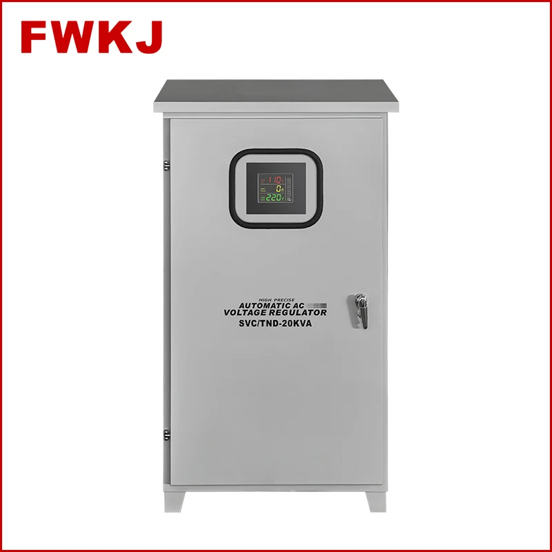 FWKJ Factoryt Price Customized 20kva Avr Automatic servo motor outdoor waterproof use Voltage Stabilizer regulator