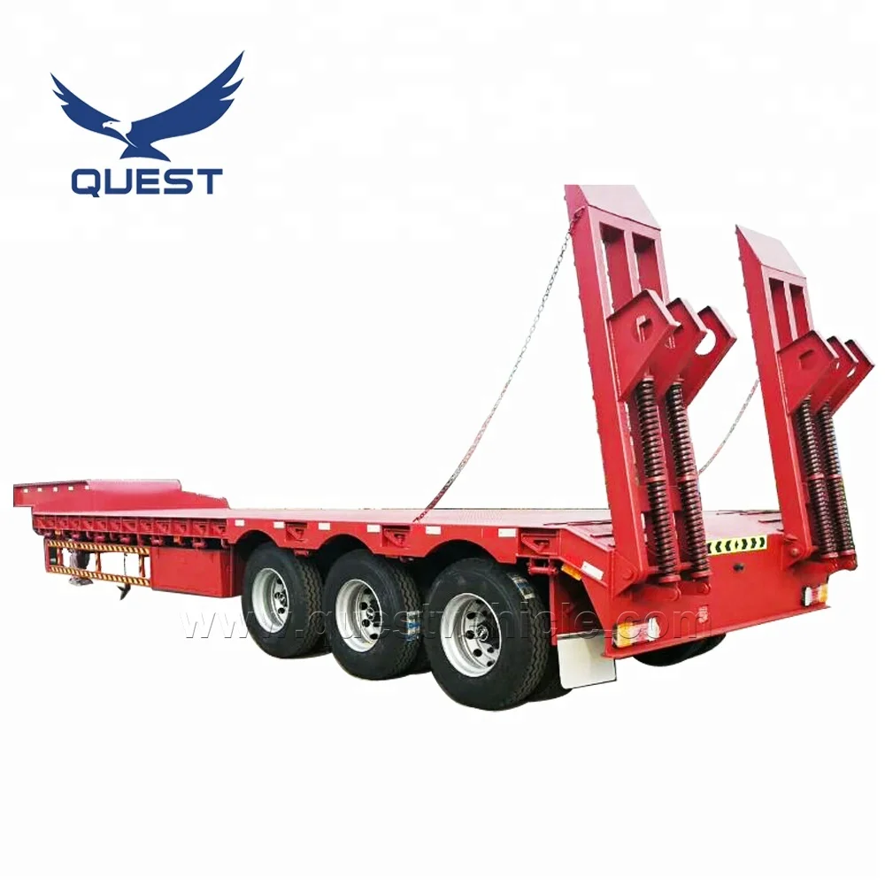 Heavy Duty Steel Flatbed Semi Trailer New Multi Axle Transport for Excavator Machinery Low Bed Truck Trailers