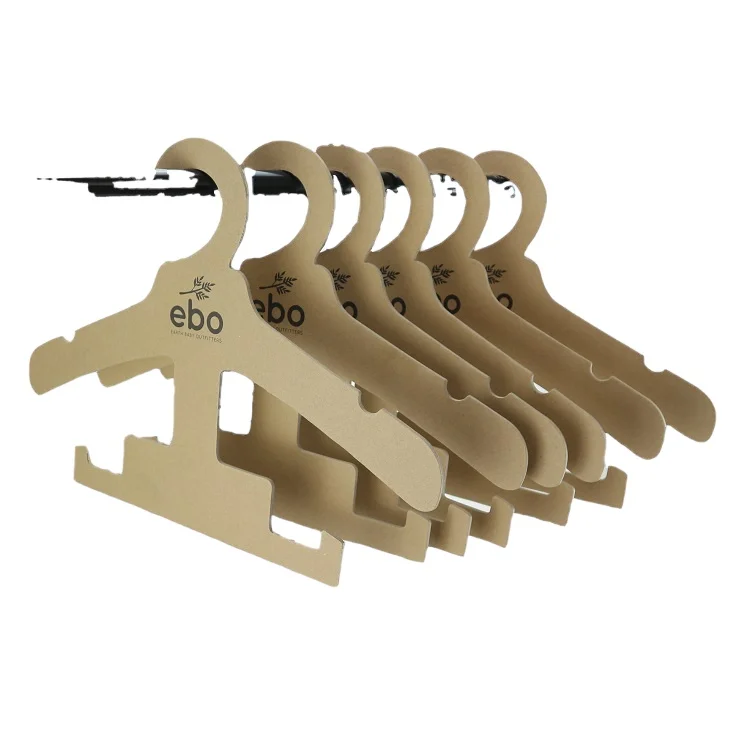 Customized pet clothes cardboard paper hanger paper hooks color degradable kids cardboard hangers for dog harness