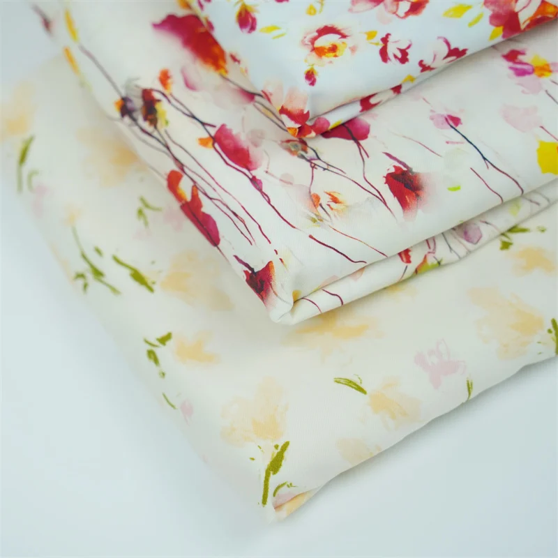 luxury 3d printing digital printed 100% tencel twill fabric manufacture for garment 180GSM