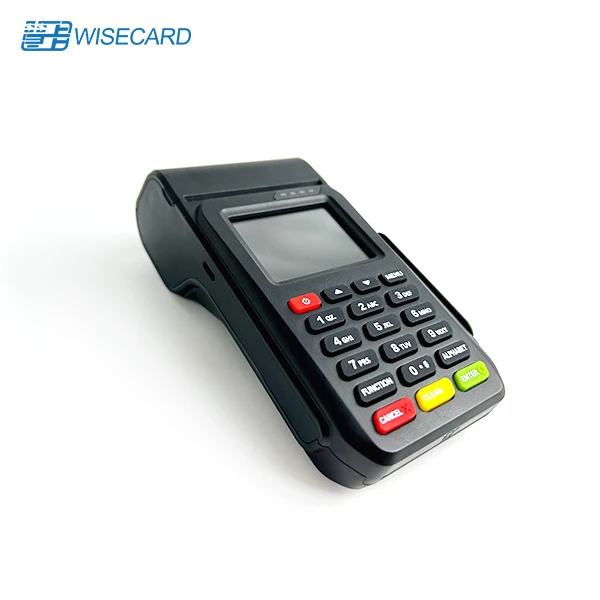 Wisecard WCT Linux Handheld Mobile POS Terminal with Receipt Printer NFC Reader Barcode Scanner USB WiFi Bluetooth Function